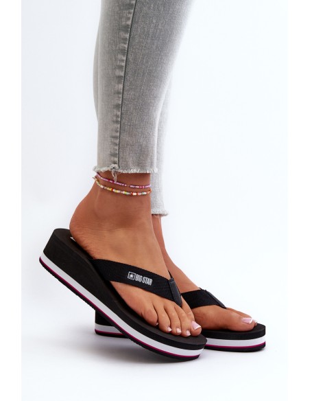 Women's flip-flops on the wedge Big Star JJ274A333 White