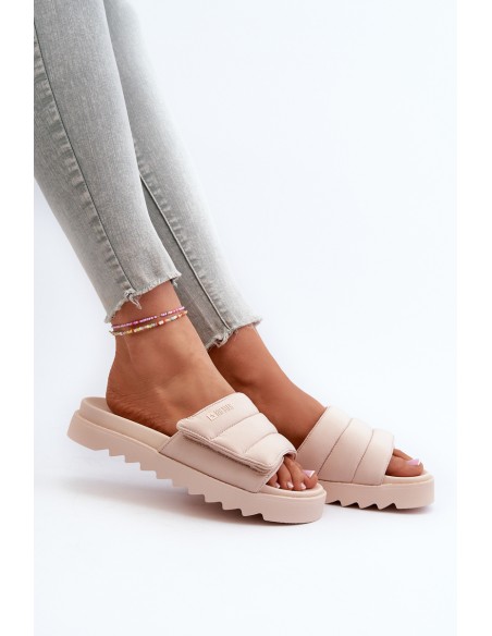 Women's Platform Flip Flops Big Star NN274773 Beige