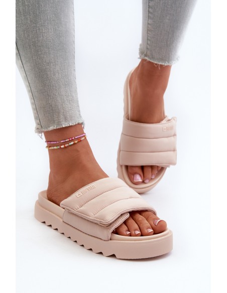 Women's Platform Flip Flops Big Star NN274773 Beige