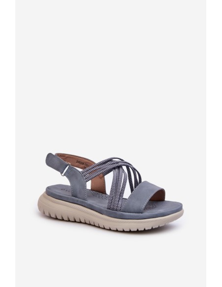 Light Women's Comfortable Velcro Sandals Blue Ceclea