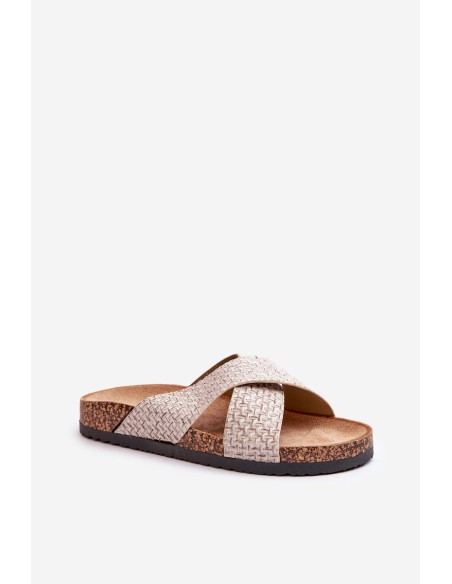 Women's Slippers on Cork Platform Beige Tesolen