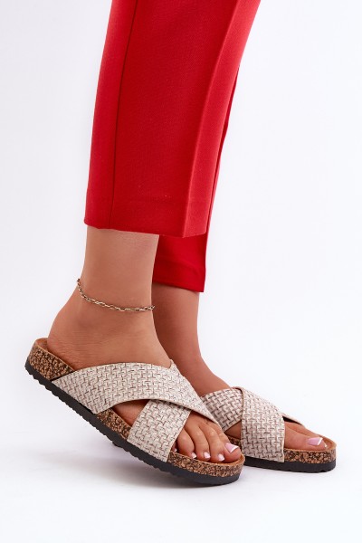 Women's Slippers on Cork Platform Beige Tesolen 2