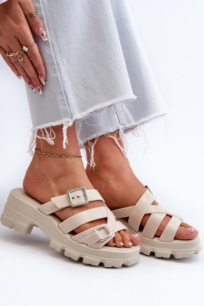 Fragrant Women's Mules With Low Heel ZAXY NN285042 Beige 2