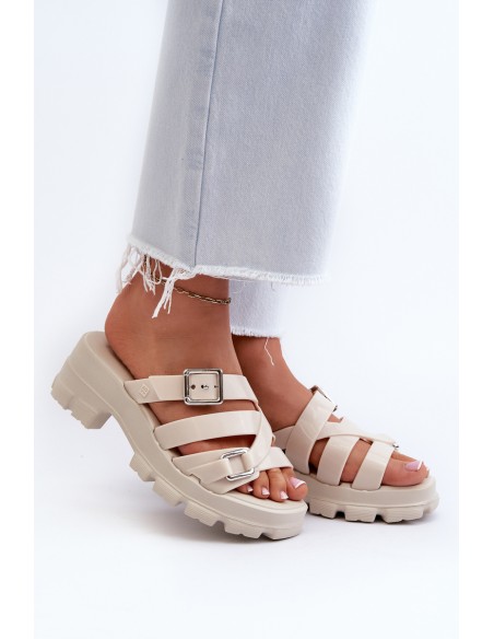 Fragrant Women's Mules With Low Heel ZAXY NN285042 Beige