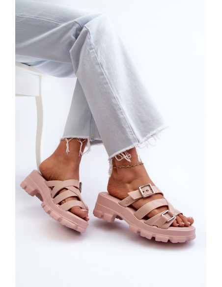 Scented Women's Slides with Low Heel ZAXY NN285044 Pink