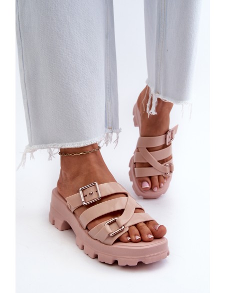 Scented Women's Slides with Low Heel ZAXY NN285044 Pink