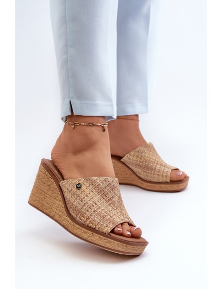 Women's Wedge Sandals Sergio Leone KL213 Beige