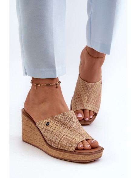 Women's Wedge Sandals Sergio Leone KL213 Beige