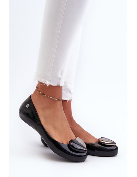 Women's Ballerina Flats with Heart ZAXY LL285027 Black