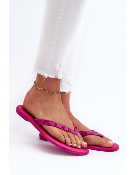 Flat Elastic Women's Flip-Flops ZAXY JJ285252 Fuchsia