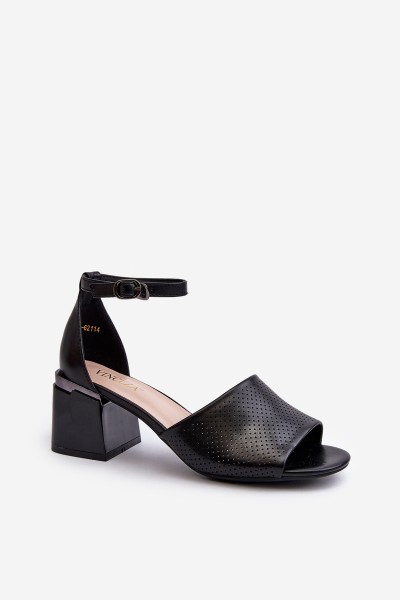 Women's High Heel Sandals in Black Eco Leather Horissa 2