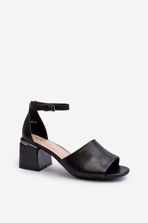 Women's High Heel Sandals in Black Eco Leather Horissa