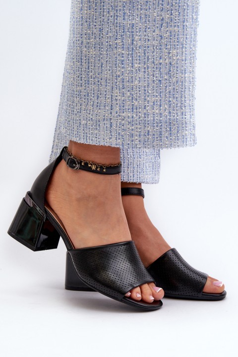 Women's High Heel Sandals in Black Eco Leather Horissa