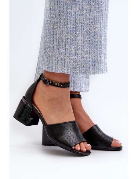 Women's High Heel Sandals in Black Eco Leather Horissa