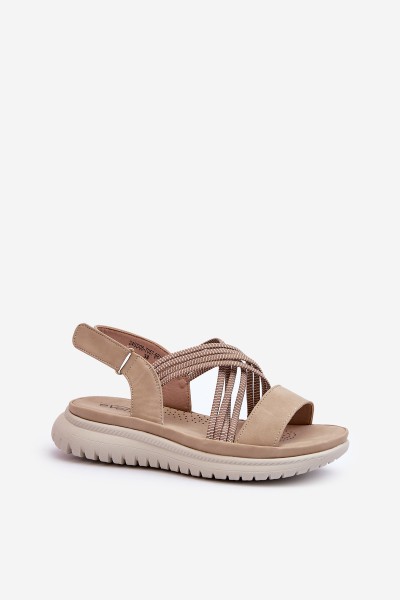 Light Women's Comfortable Velcro Sandals Beige Ceclea 2