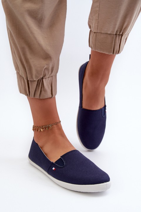 Women's Navy Slip-On Canvas Sneakers Adrancia
