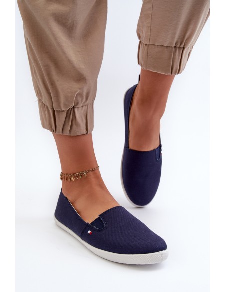 Women's Navy Slip-On Canvas Sneakers Adrancia