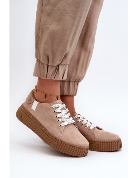 Women's sneakers MEMORY FOAM SYSTEM BIG STAR NN276002 Dark Beige