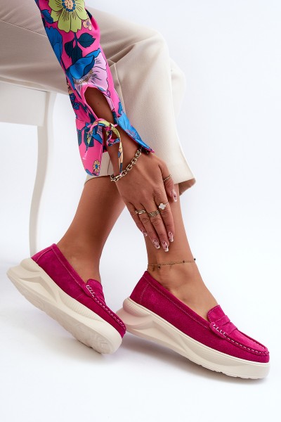 Suede Women's Moccasins Fuchsia Filidia
