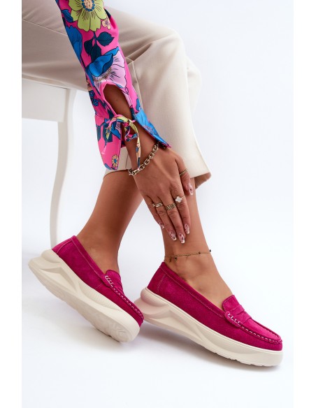 Suede Women's Moccasins Fuchsia Filidia