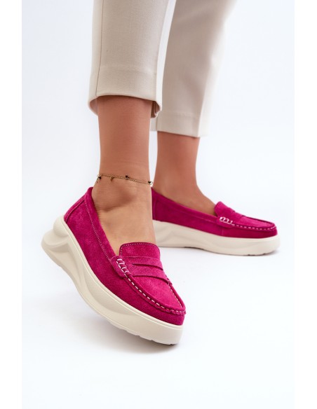 Suede Women's Moccasins Fuchsia Filidia