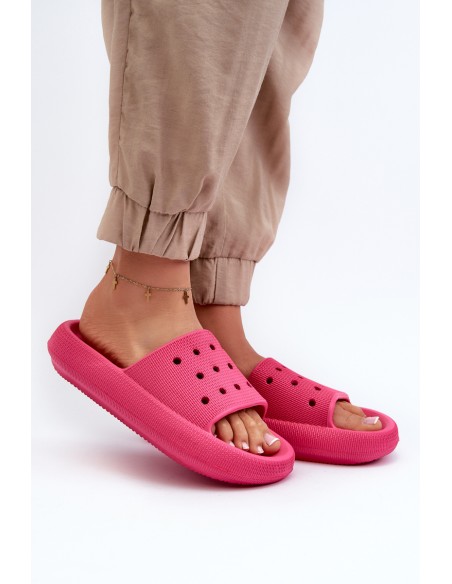 Women's Foam Slides on Thick Sole Fuchsia Beula