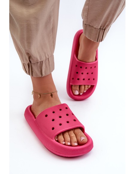 Women's Foam Slides on Thick Sole Fuchsia Beula