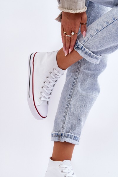 Women's Classic High Top Sneakers White Remos 2