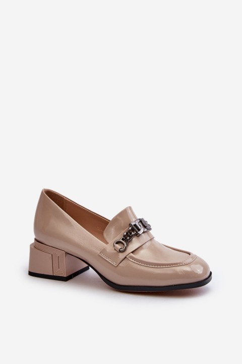 Beige Patent Leather Court Shoes S.Barski MR38-960