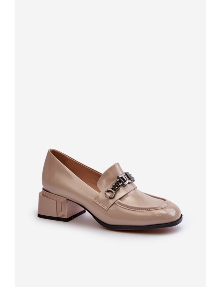 Beige Patent Leather Court Shoes S.Barski MR38-960