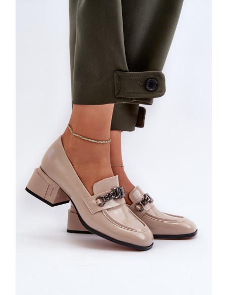 Beige Patent Leather Court Shoes S.Barski MR38-960