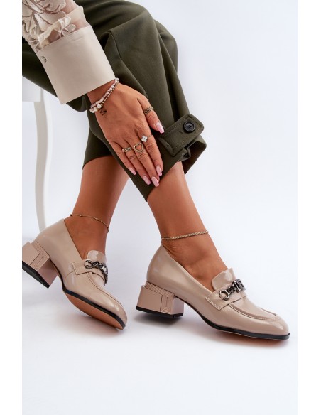 Beige Patent Leather Court Shoes S.Barski MR38-960