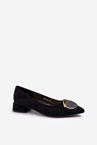 Low-Heeled Court Shoes Made of Eco Suede S.Barski KV27-037 Black 2