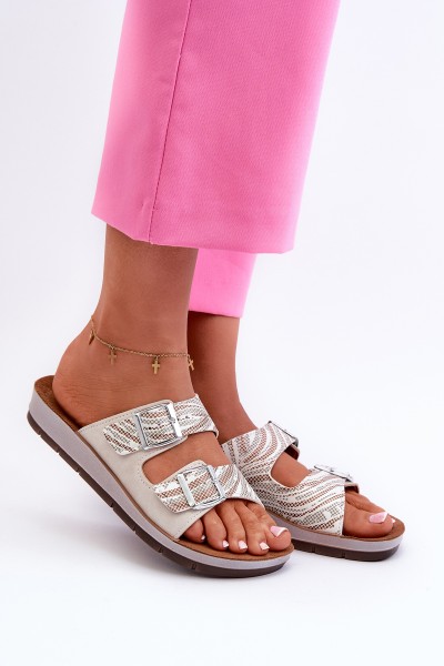 Patogūs moteriški šlepetės su sagtimis Inblu CP000045 Smėlio spalvos