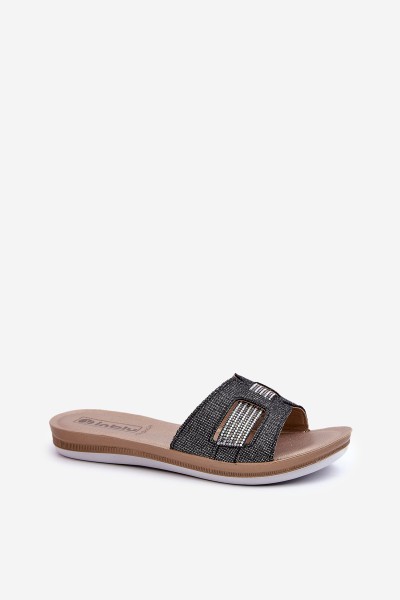Comfortable Shiny Women's Slippers Inblu BA000050 Black 2