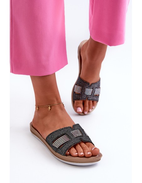 Comfortable Shiny Women's Slippers Inblu BA000050 Black