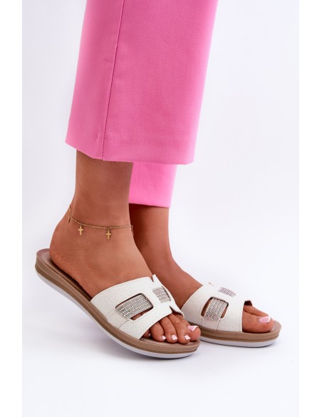 Comfortable Shiny Women's Flip-Flops Inblu BA000050 White