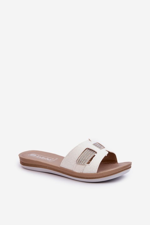 Comfortable Shiny Women's Flip-Flops Inblu BA000050 White