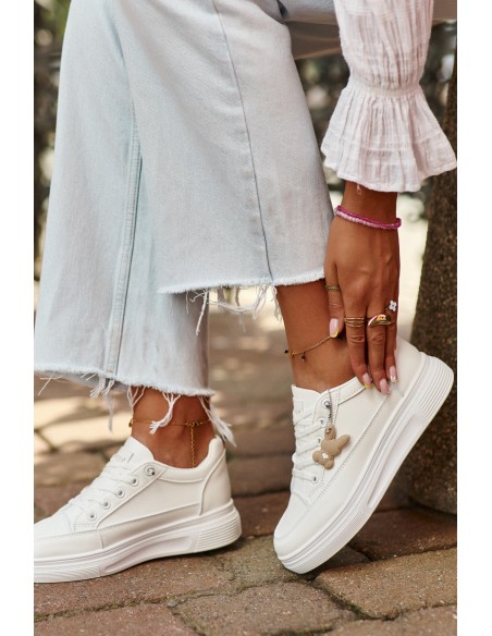 Sneakers Women's Sports Shoes On Platform With Decoration White VINCEZA 13613