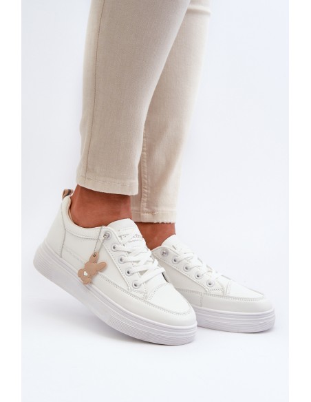 Sneakers Women's Sports Shoes On Platform With Decoration White VINCEZA 13613