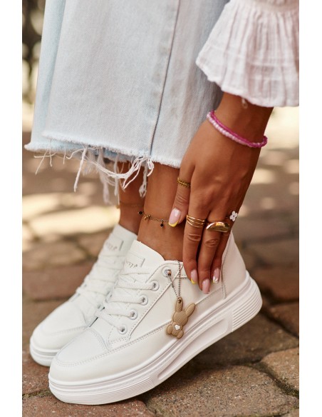 Sneakers Women's Sports Shoes On Platform With Decoration White VINCEZA 13613