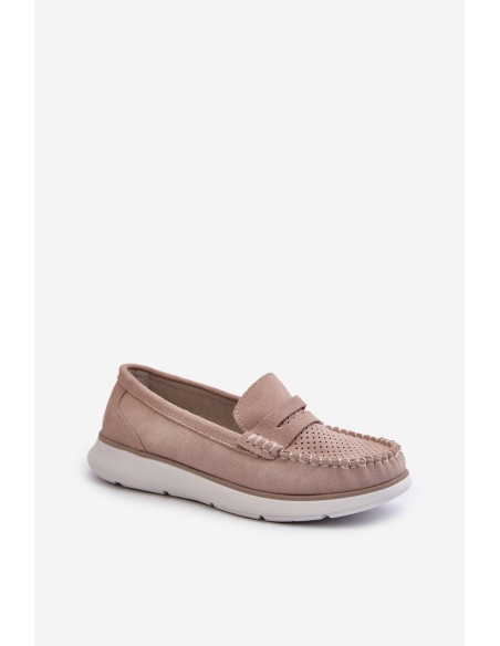 Suede Platform Moccasins Sergio Leone SP012 Beige