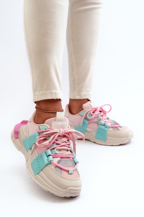 Women's Stylish Sport Shoes with Laces Pink-Mint Chillout!