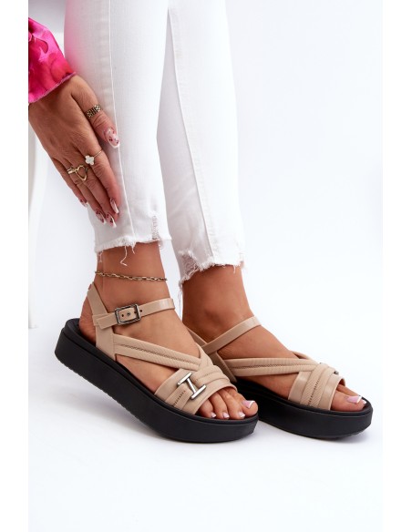 Fragrant Women's Platform Sandals ZAXY LL285063 Beige