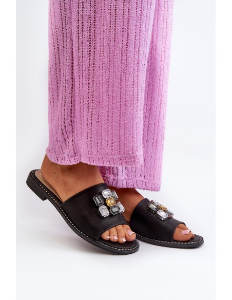 Women's sandals with decorations S.Barski KV27-031 black