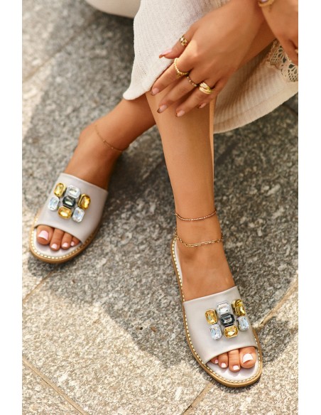 Women's Sandals With Decorations S.Barski KV27-031 Beige