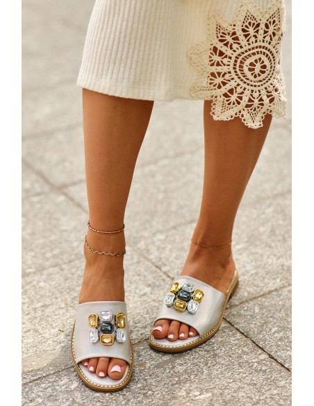 Women's Sandals With Decorations S.Barski KV27-031 Beige