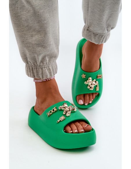 Moteriškos putplasčio šlepetės ant storo pado