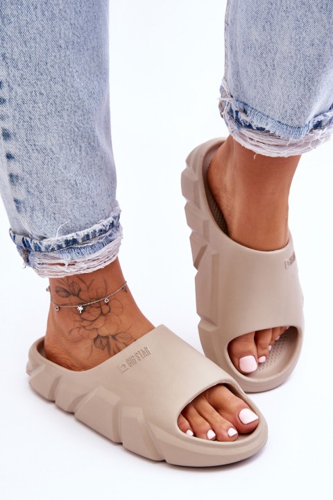 Women's Light Foam Big Star Slippers LL274593 Beige