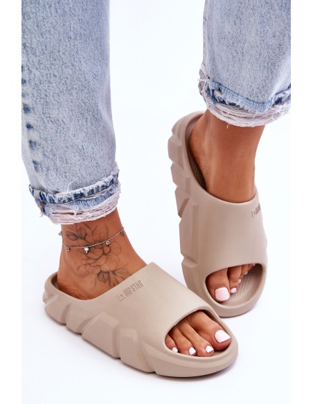 Women's Light Foam Big Star Slippers LL274593 Beige